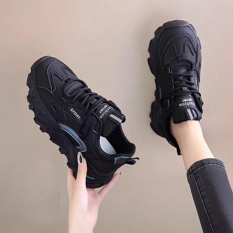 Daddy Shoes Damen Neue Plateau Leder Weiße Schuhe Vielseitige Studenten Leichte Weiche Sohle Sport Laufschuhe 40 von Joom DACH