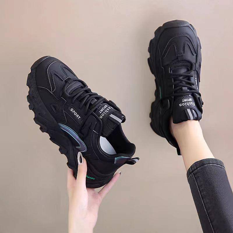 Daddy Shoes Damen Neue Plateau Leder Weiße Schuhe Vielseitige Studenten Leichte Weiche Sohle Sport Laufschuhe 40 von Joom DACH