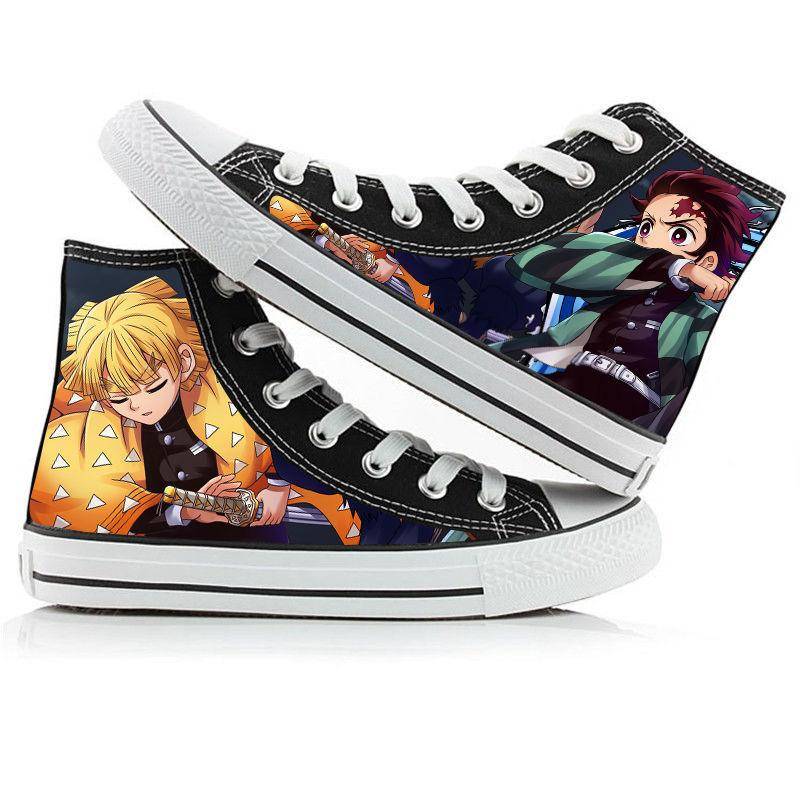 Dämon Slayer Druck Leinwand Schuhe Mode Anime Student Männer Frauen Unisex Casual Schuh Liebhaber Paare Schuhe 38 von Joom DACH