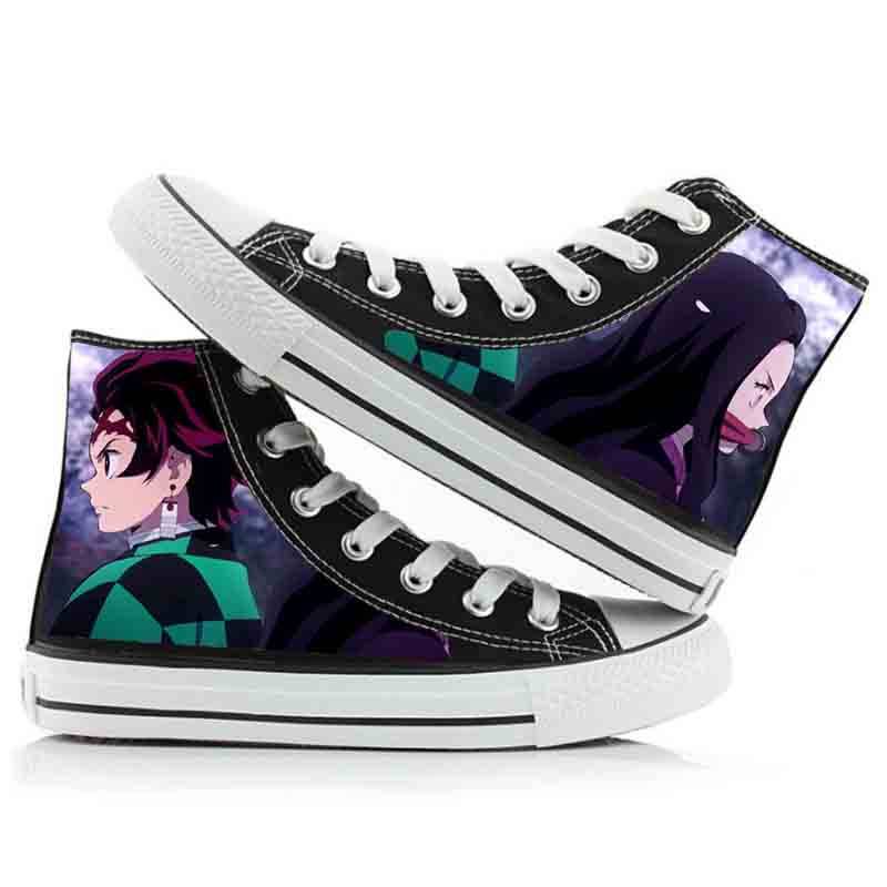Dämon Slayer Druck Leinwand Schuhe Mode Anime Student Männer Frauen Unisex Casual Schuh Liebhaber Paare Schuhe 42 von Joom DACH