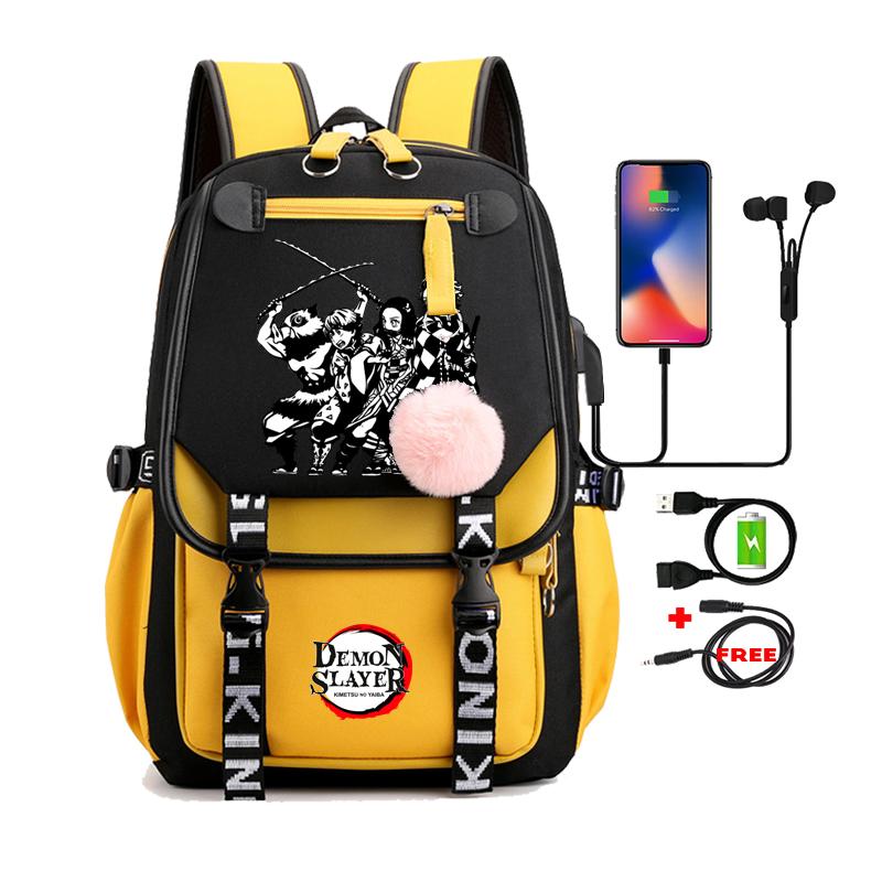 Dämon Slayer Nezuko Rucksäcke für Männer Anime Schultasche für Teenager Leinwand Laptop Rucksack Frauen Rucksack Anime Nezuko Rucksack von Joom DACH