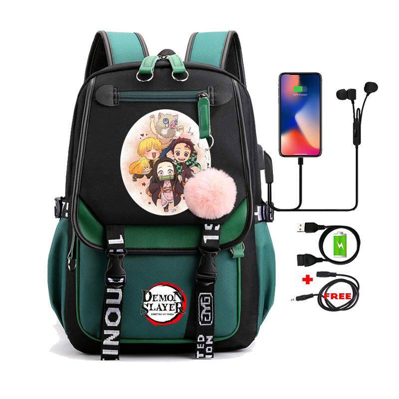 Dämon Slayer Nezuko Rucksäcke für Männer Anime Schultasche für Teenager Leinwand Laptop Rucksack Frauen Rucksack Anime Nezuko Rucksack von Joom DACH