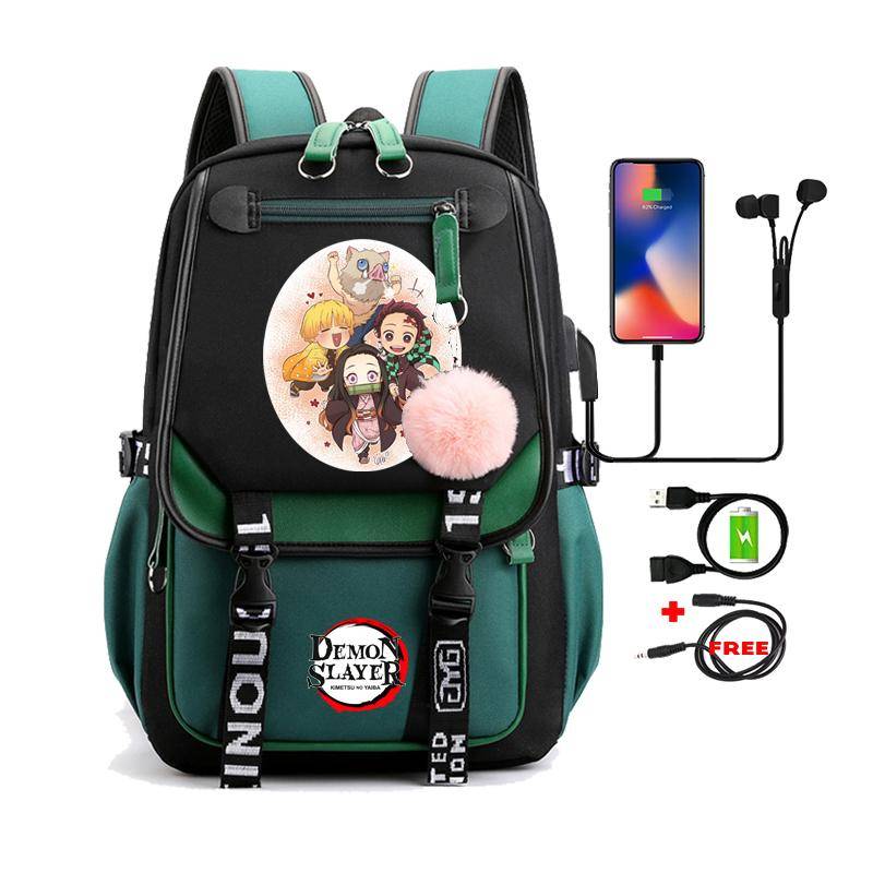 Dämon Slayer Nezuko Rucksäcke für Männer Anime Schultasche für Teenager Leinwand Laptop Rucksack Frauen Rucksack Anime Nezuko Rucksack von Joom DACH