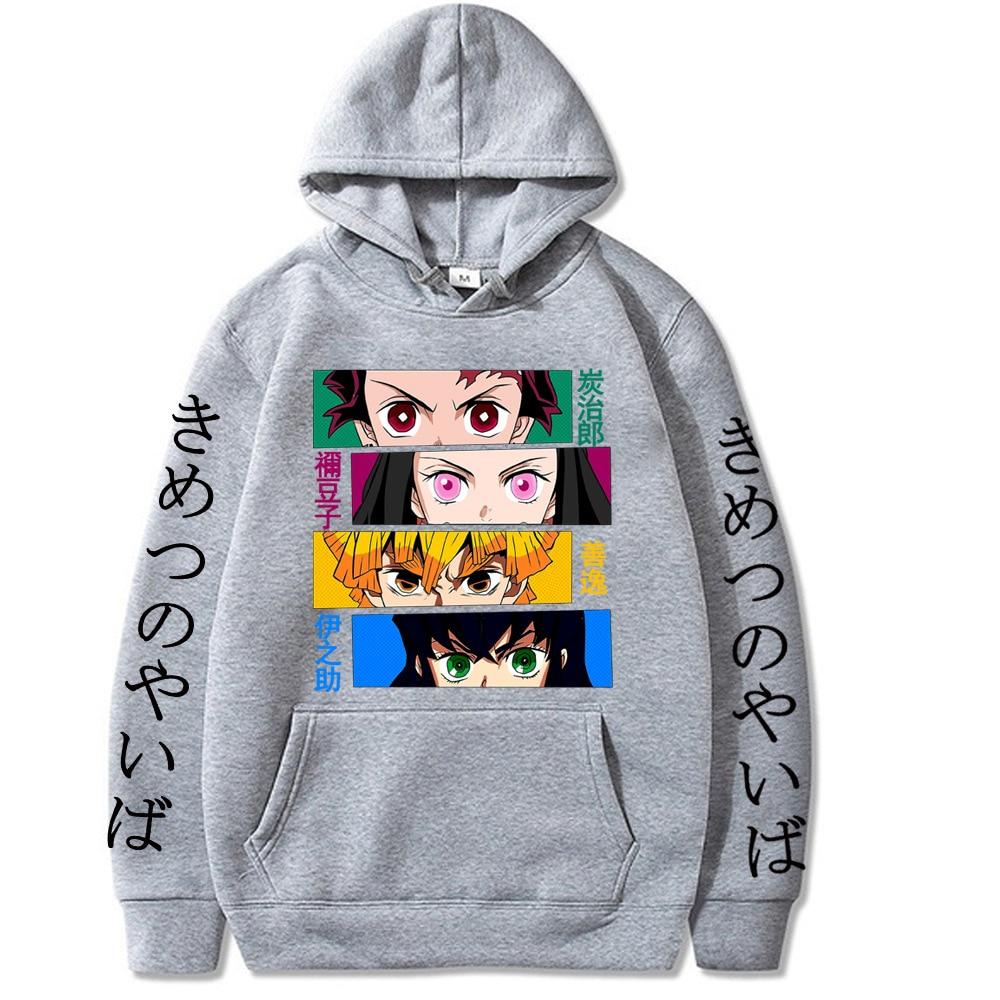 Dämon Slayer Pullover Sweatshirt Kamado Tanjirou Gedruckt Männer Hoodies Harajuku Kimetsu Keine Yaiba Sudaderas Mujer Frauen Hoodies M graue von Joom DACH