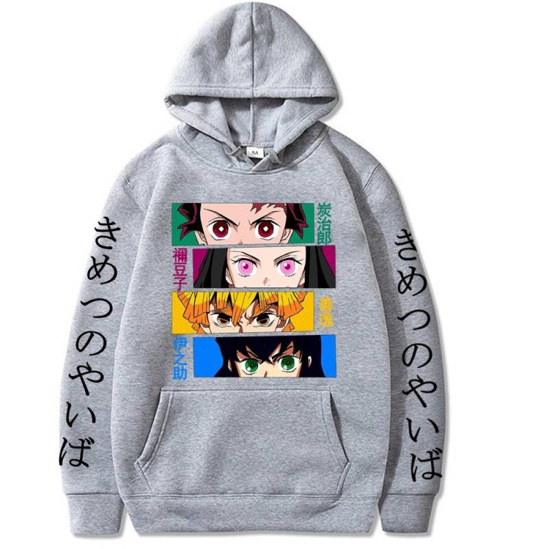 Dämon Slayer Pullover Sweatshirt Kamado Tanjirou Gedruckt Männer Hoodies Harajuku Kimetsu Keine Yaiba Sudaderas Mujer Frauen Hoodies M graue von Joom DACH