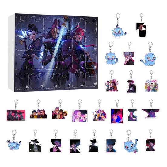 Dämonenjäger Adventskalender 2025 Weihnachts-Countdown-Kalender mit 24 Schlüsselanhänger-Spielzeugen für Kinder B von Joom DACH