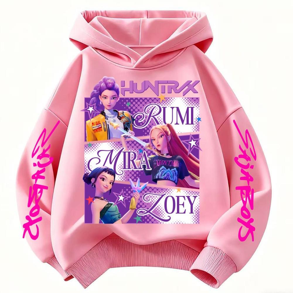 Dämonenjäger Hoodies Kinder Cartoon K-Pop Huntrix Mädchen Sweatshirt Kinder Rumi Saja Jungen Zoey Oberteile Jungen Mädchen Pullover Sudadera 140 blau von Joom DACH