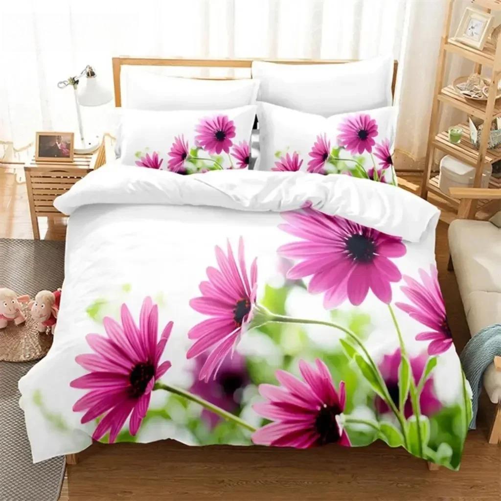 Daisy Queen Bettwäscheset Blumen Bettbezugset Bettwäsche Digitaldruck Bettwäsche King Size Bettbezugset Bettwäschesets EU single(135x200cm) von Joom DACH