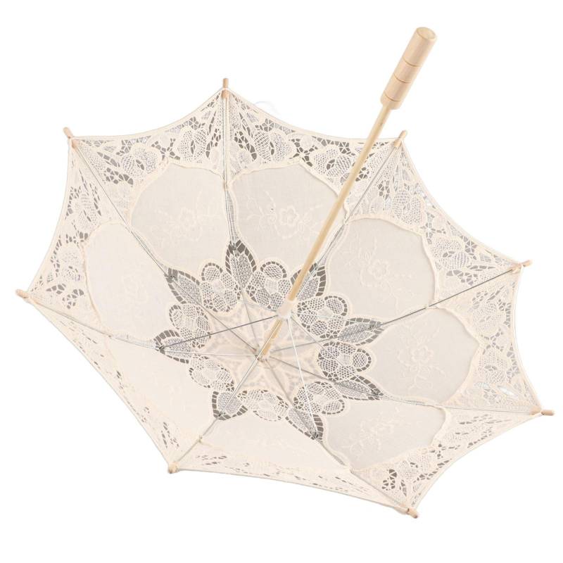 Dame Hochzeit Spitze Regenschirm Sonnenschirm Sonnenschirme Party Braut Foto Unter Dekor(Elfenbein Groß) Large von Joom DACH