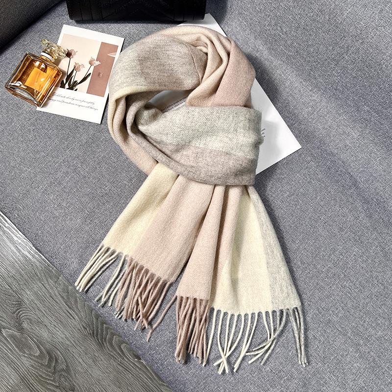 Damen 100% Reine Wolle Plaid Schal - Winter Warm, High-End Kaschmirschal 37x190 cm von Joom DACH