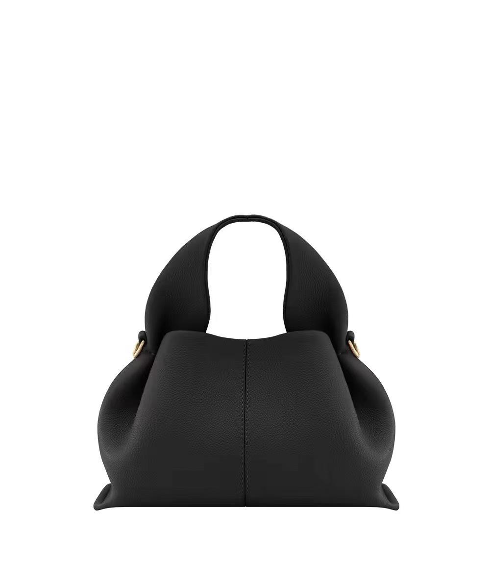 Damen 2024 Cloud Dumpling Bag: Stilvolle Schulter-, Kurier- und Lunchbox-Tasche mit französischer Struktur Small schwarz von Joom DACH