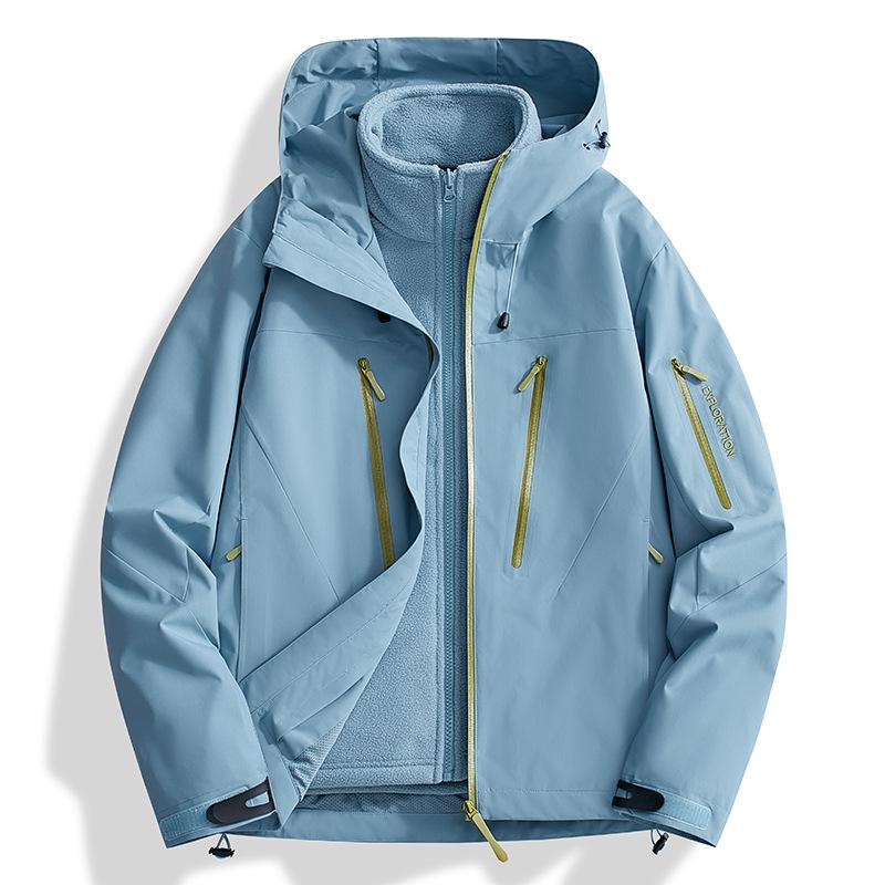 Damen 3-in-1-Skijacke, wasserdicht, winddicht, Winter-Schneemantel, Snowboardjacke, warmer Regenmantel 3XL navy blau von Joom DACH