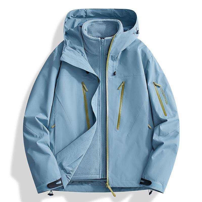 Damen 3-in-1-Skijacke, wasserdicht, winddicht, Winter-Schneemantel, Snowboardjacke, warmer Regenmantel 3XL navy blau von Joom DACH