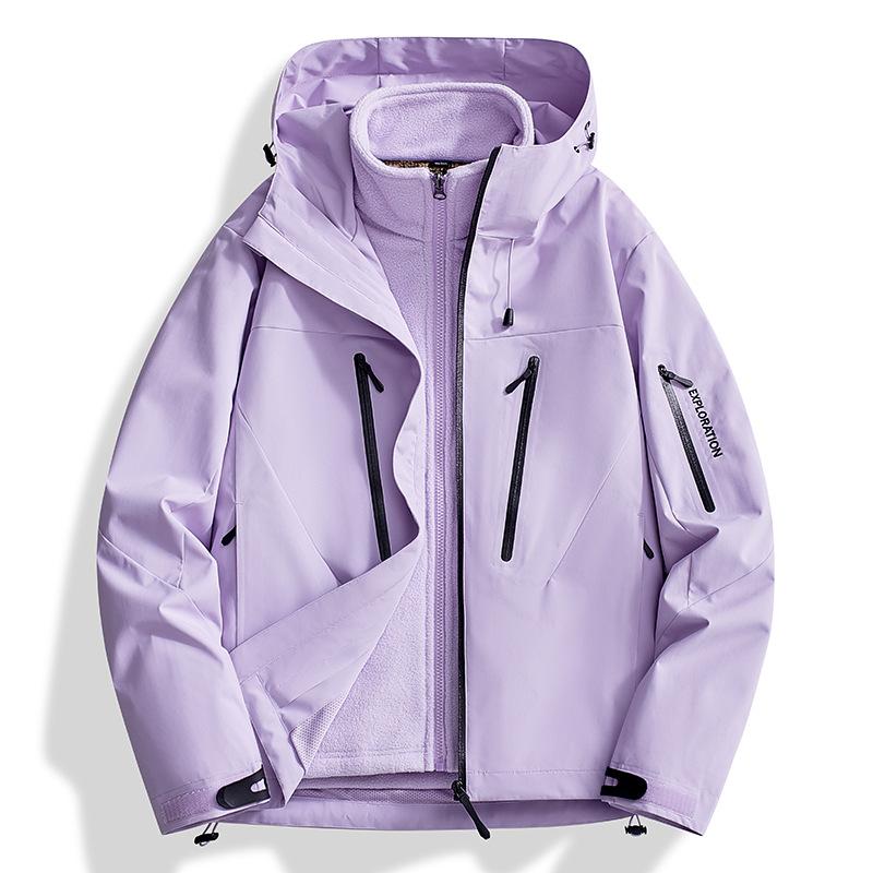 Damen 3-in-1-Skijacke, wasserdicht, winddicht, Winter-Schneemantel, Snowboardjacke, warmer Regenmantel M violett von Joom DACH