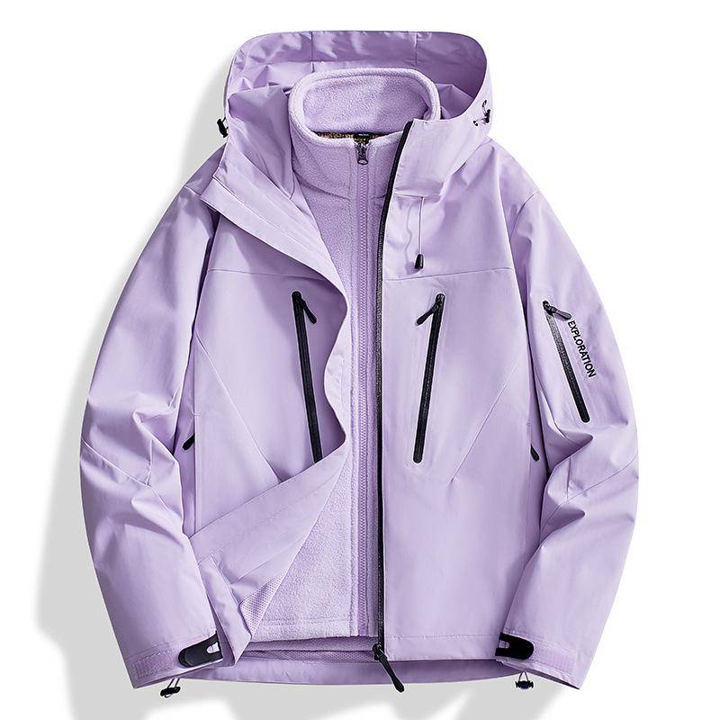 Damen 3-in-1-Skijacke, wasserdicht, winddicht, Winter-Schneemantel, Snowboardjacke, warmer Regenmantel M violett von Joom DACH