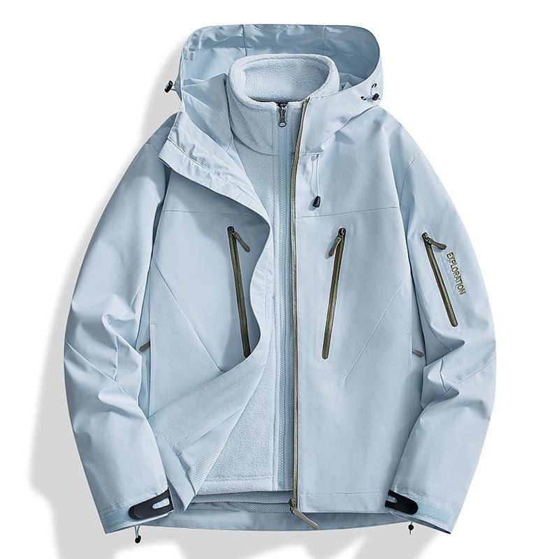 Damen 3-in-1-Skijacke, wasserdicht, winddicht, Winter-Schneemantel, Snowboardjacke, warmer Regenmantel S blau von Joom DACH
