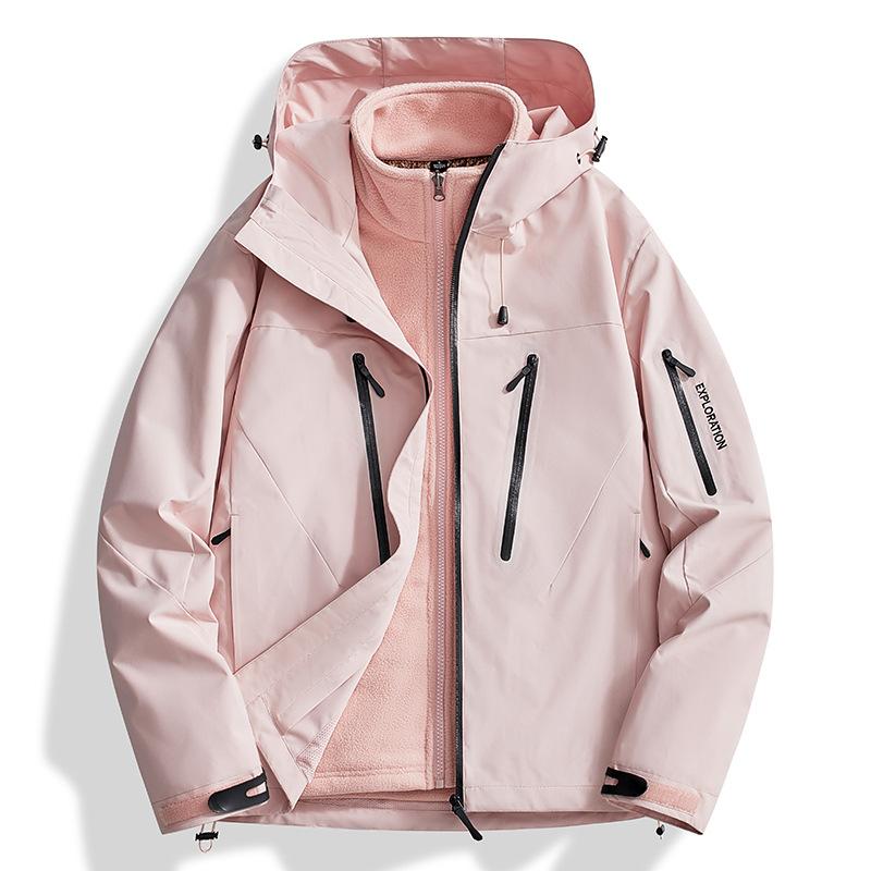 Damen 3-in-1-Skijacke, wasserdicht, winddicht, Winter-Schneemantel, Snowboardjacke, warmer Regenmantel S rosa von Joom DACH