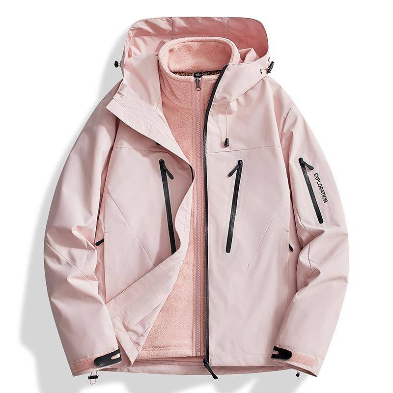 Damen 3-in-1-Skijacke, wasserdicht, winddicht, Winter-Schneemantel, Snowboardjacke, warmer Regenmantel S rosa von Joom DACH