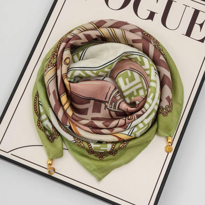 Damen 65  Seiden-Quadrat-Schal mit Magnetverschluss – Herbst/Winter-Druck, modischer & vielseitiger Dreiecks-Schlauchschal von Joom DACH