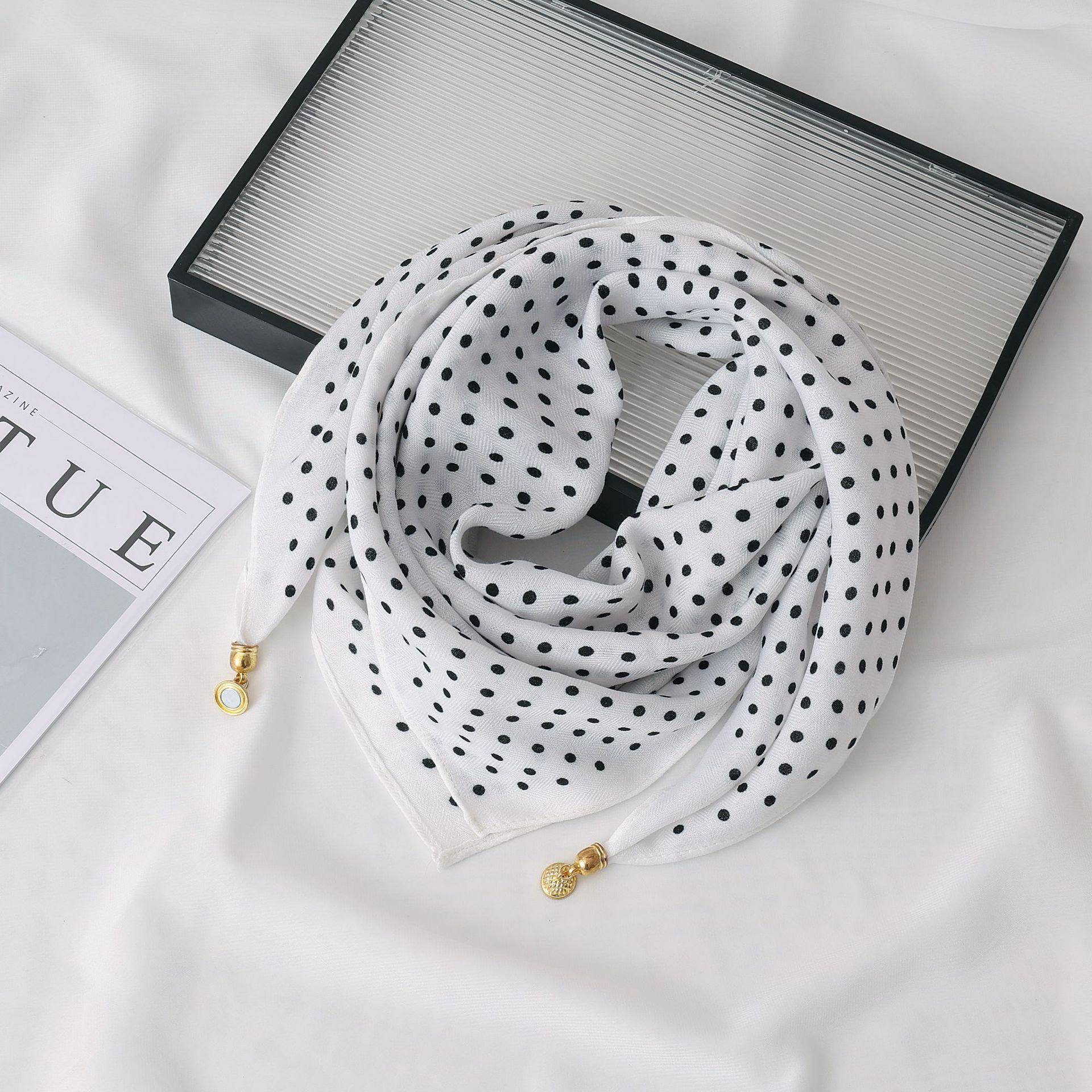 Damen 65  Seiden-Quadrat-Schal mit Magnetverschluss – Herbst/Winter-Druck, modischer & vielseitiger Dreiecks-Schlauchschal von Joom DACH