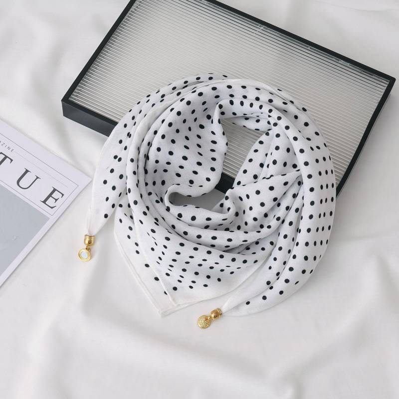 Damen 65  Seiden-Quadrat-Schal mit Magnetverschluss – Herbst/Winter-Druck, modischer & vielseitiger Dreiecks-Schlauchschal von Joom DACH