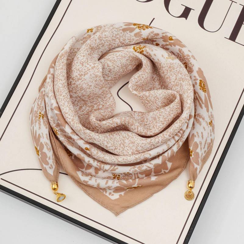 Damen 65  Seiden-Quadrat-Schal mit Magnetverschluss – Herbst/Winter-Druck, modischer & vielseitiger Dreiecks-Schlauchschal von Joom DACH