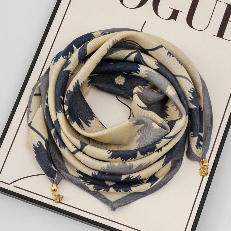 Damen 65  Seiden-Quadrat-Schal mit Magnetverschluss – Herbst/Winter-Druck, modischer & vielseitiger Dreiecks-Schlauchschal von Joom DACH