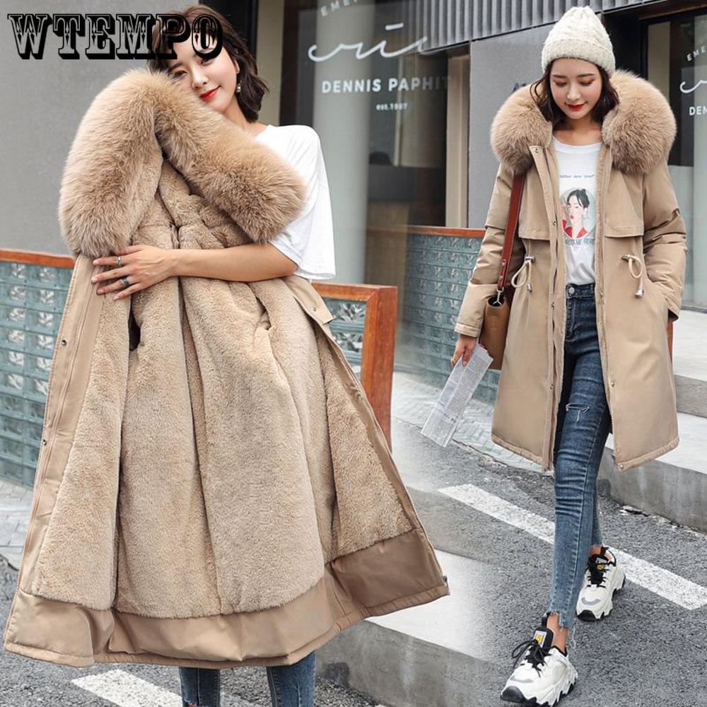 Damen 6XL Übergroße Windjacke Femal Parka Mode Wintermantel Frauen Jacke mit Fleece Lange Kapuze Parka Trenchcoats 2023 3XL khaki von Joom DACH