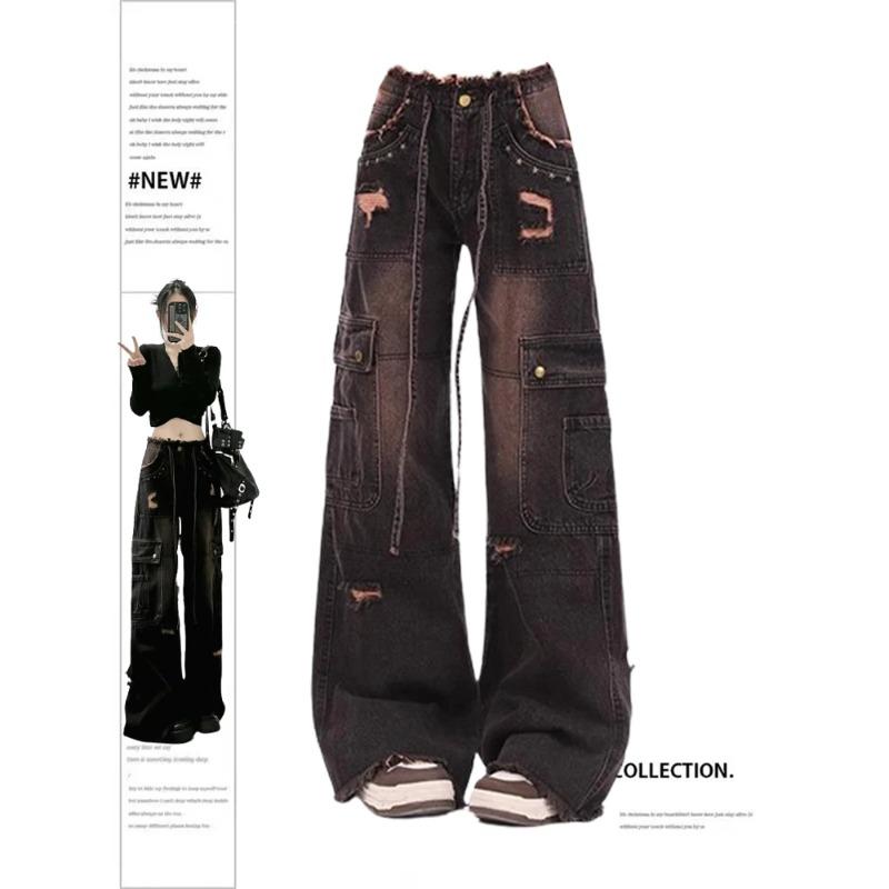Damen 90er Vintage Schwarze Gothic Cargo Jeans Y2k Hohe Taille Weites Bein Jeanshose Harajuku Baggy Jean Hose Emo 2000er Kleidung S schwarz Damen 90er Vintage Schwarze Gothic Cargo Jeans Y2k Hohe Taille Weites Bein Jeanshose Harajuku Baggy Jean Hose Emo 2000er Kleidung S schwarz von Joom DACH