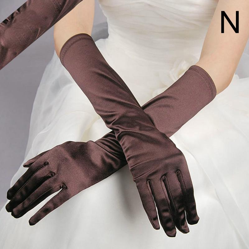 Damen Abendparty Fäustlinge Handschuhe Brauthandschuhe Satinhandschuhe Lange formelle Kleidhandschuhe von Joom DACH