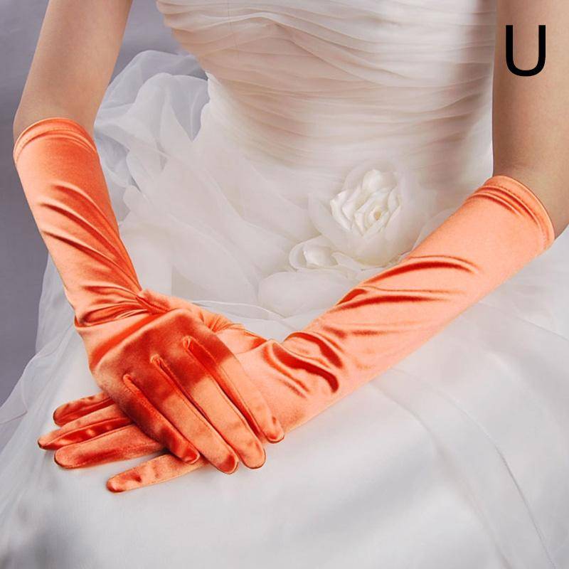 Damen Abendparty Fäustlinge Handschuhe Brauthandschuhe Satinhandschuhe Lange formelle Kleidhandschuhe von Joom DACH