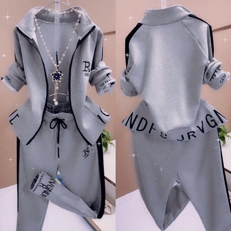 Damen-Anzugpullover und Hip-Hop-Haremshose, Sport, zweiteiliger Anzug, Frühling und Herbst, lange Ärmel XL grau Damen-Anzugpullover und Hip-Hop-Haremshose, Sport, zweiteiliger Anzug, Frühling und Herbst, lange Ärmel XL grau von Joom DACH