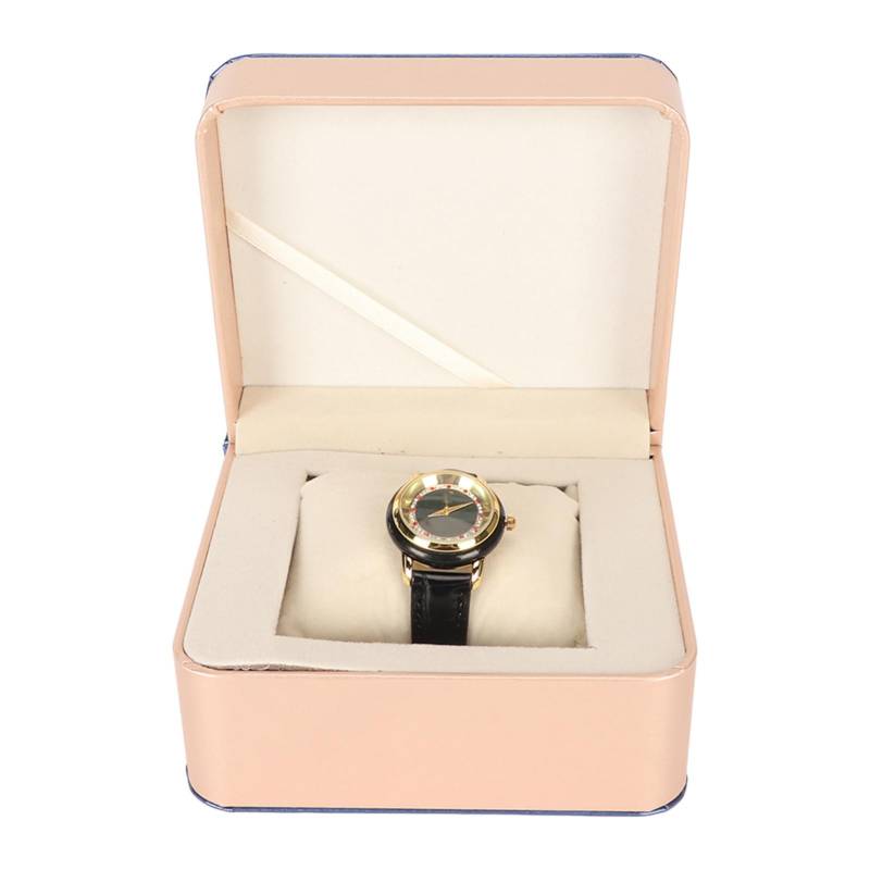 Damen Armbanduhr Quarzwerk Glas Spiegel Armbanduhr Schwarz PU Leder Legierung Zifferblatt Vintage von Joom DACH