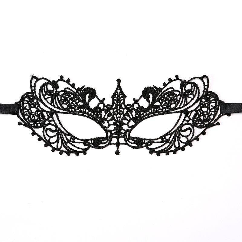 Damen-Augenmaske mit schwarzer Spitze und Blumenmuster, venezianisches Maskerade-Partykleid von Joom DACH
