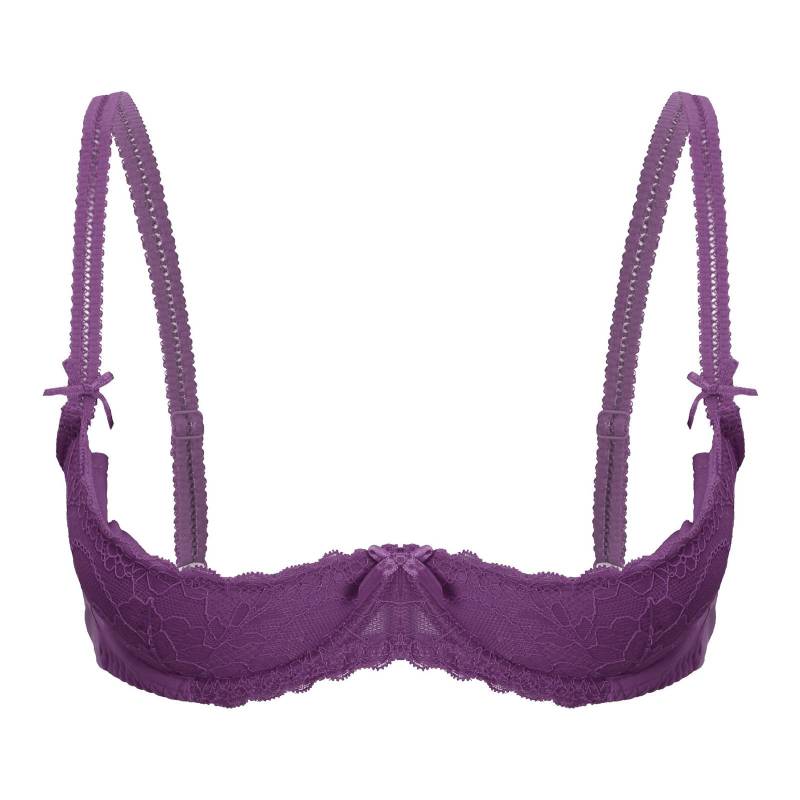 Damen-BHs, 1/2-Cup, Push-Up-Bügel, Spitzen-BH, Unterwäsche, Nachtwäsche für Paarspiele S violett Damen-BHs, 1/2-Cup, Push-Up-Bügel, Spitzen-BH, Unterwäsche, Nachtwäsche für Paarspiele S violett von Joom DACH