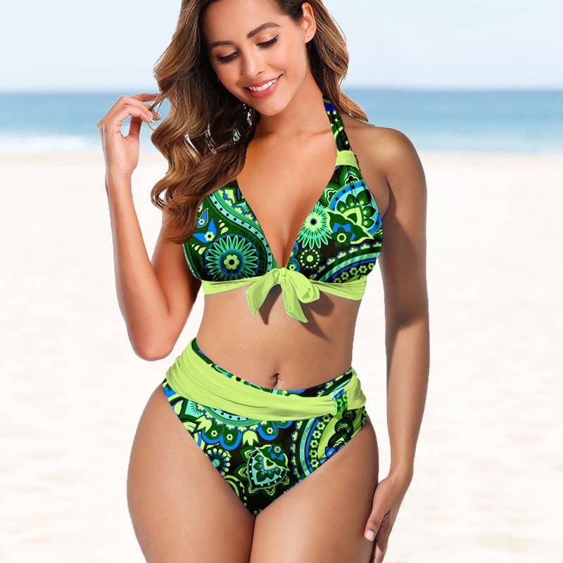 Damen Bademode Tankini 2-teiliger Badeanzug Weiß Leopardenmuster Print Urlaubsbadeanzug 5XL von Joom DACH