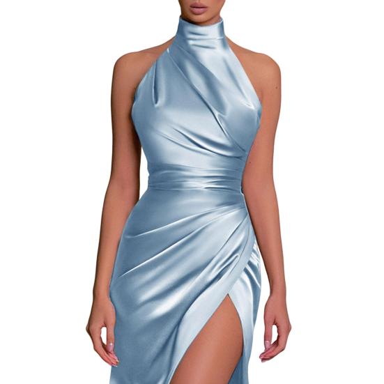 Damen Ballkleid Stehkragen Neckholder Schulterfrei Ärmellos Satin Abendkleid Slim Fit Plissiert Einfarbig Hoher Schlitz Bodenlanges Maxikleid L Damen Ballkleid Stehkragen Neckholder Schulterfrei Ärmellos Satin Abendkleid Slim Fit Plissiert Einfarbig Hoher Schlitz Bodenlanges Maxikleid L von Joom DACH