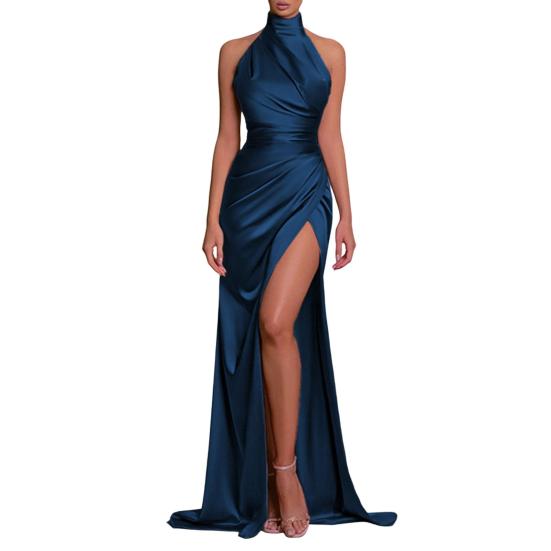Damen Ballkleid Stehkragen Neckholder Schulterfrei Ärmellos Satin Abendkleid Slim Fit Plissiert Einfarbig Hoher Schlitz Bodenlanges Maxikleid M Damen Ballkleid Stehkragen Neckholder Schulterfrei Ärmellos Satin Abendkleid Slim Fit Plissiert Einfarbig Hoher Schlitz Bodenlanges Maxikleid M von Joom DACH