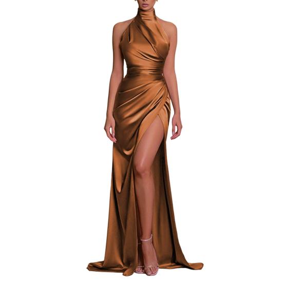 Damen Ballkleid Stehkragen Neckholder Schulterfrei Ärmellos Satin Abendkleid Slim Fit Plissiert Einfarbig Hoher Schlitz Bodenlanges Maxikleid S Damen Ballkleid Stehkragen Neckholder Schulterfrei Ärmellos Satin Abendkleid Slim Fit Plissiert Einfarbig Hoher Schlitz Bodenlanges Maxikleid S von Joom DACH