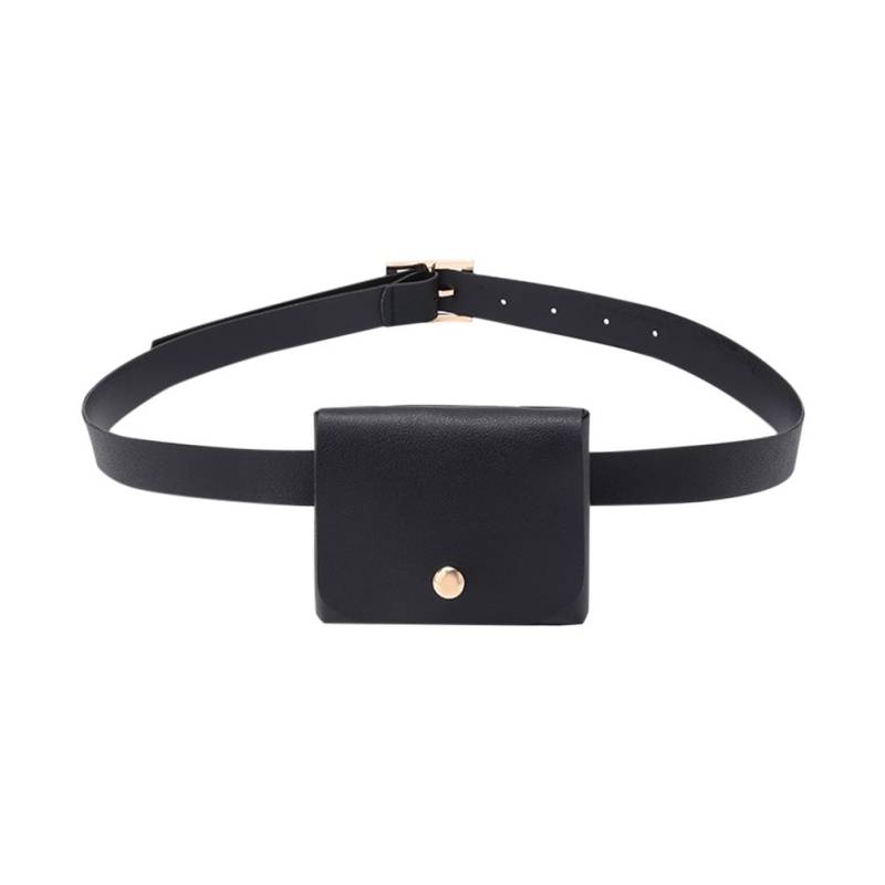 Damen Bauchtasche Leder Gürteltasche Mini Gürteltasche Umhängetaschen Mode Exquisite Einkaufstasche schwarz von Joom DACH