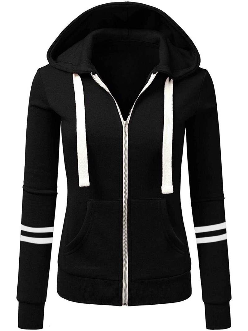 Damen Baumwoll-Reißverschluss-Hoodie - Herbst/Winter Sport-Cardigan von Joom DACH