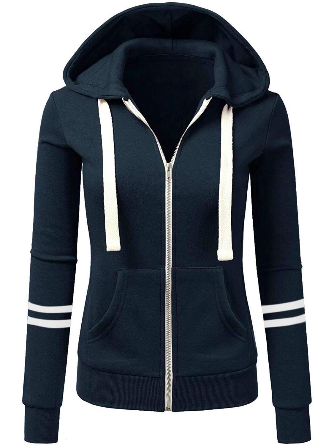 Damen Baumwoll-Reißverschluss-Hoodie - Herbst/Winter Sport-Cardigan von Joom DACH
