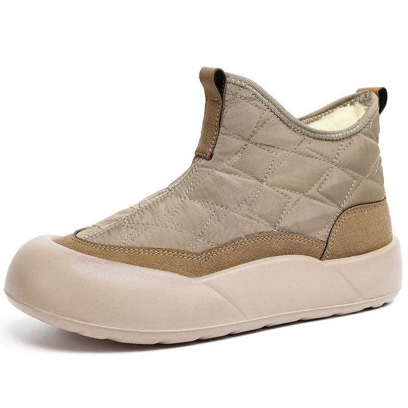 Damen Baumwollschuhe, Schneestiefel, Fleece und verdickte Baumwollstiefel, Vielseitige Damenstiefel, Warme Stiefel 37 kaffeebraun von Joom DACH