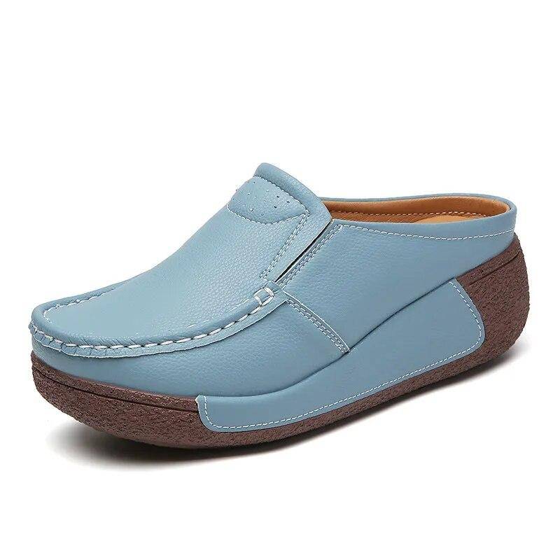 Damen Bequeme Mama Hausschuhe Ausgehöhlt Vielseitige Shake Schuhe Dicke Sohle Matsuke Baotou Halbschuhe 37 himmelblau von Joom DACH