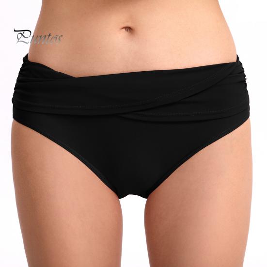 Damen Bikinihose mit mittelhohem Bund, volle Abdeckung, gerüschter Tankini-Badeanzug, Slip, Bauchkontrolle, Badeanzug, Badehose XXL schwarz Damen Bikinihose mit mittelhohem Bund, volle Abdeckung, gerüschter Tankini-Badeanzug, Slip, Bauchkontrolle, Badeanzug, Badehose XXL schwarz von Joom DACH
