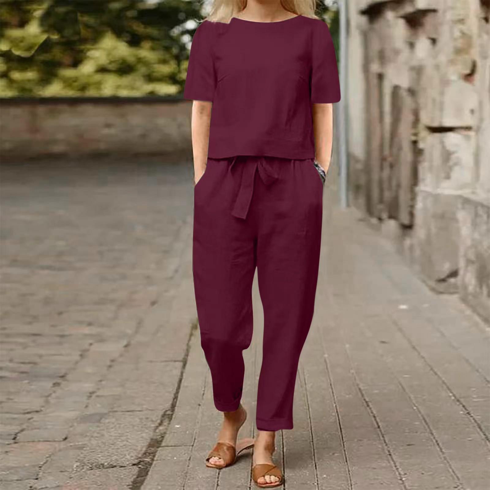 Damen Bluse und Hose, Ein Sommer-Set aus zwei Objekten mit Hose XXL von Joom DACH
