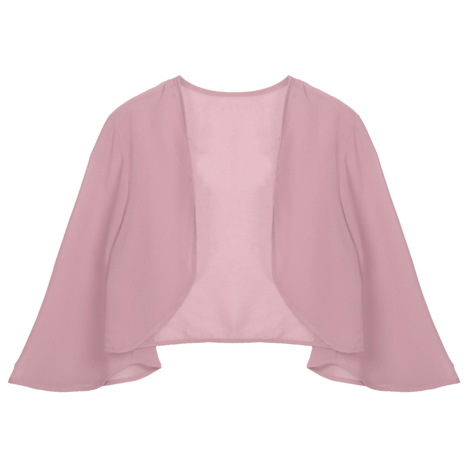 Damen-Bolero-Achselzucken mit 3/4-Ärmeln, durchscheinendem, weichem Chiffon, vorne offen, Jacke, Strickjacke, Vertuschungen S von Joom DACH