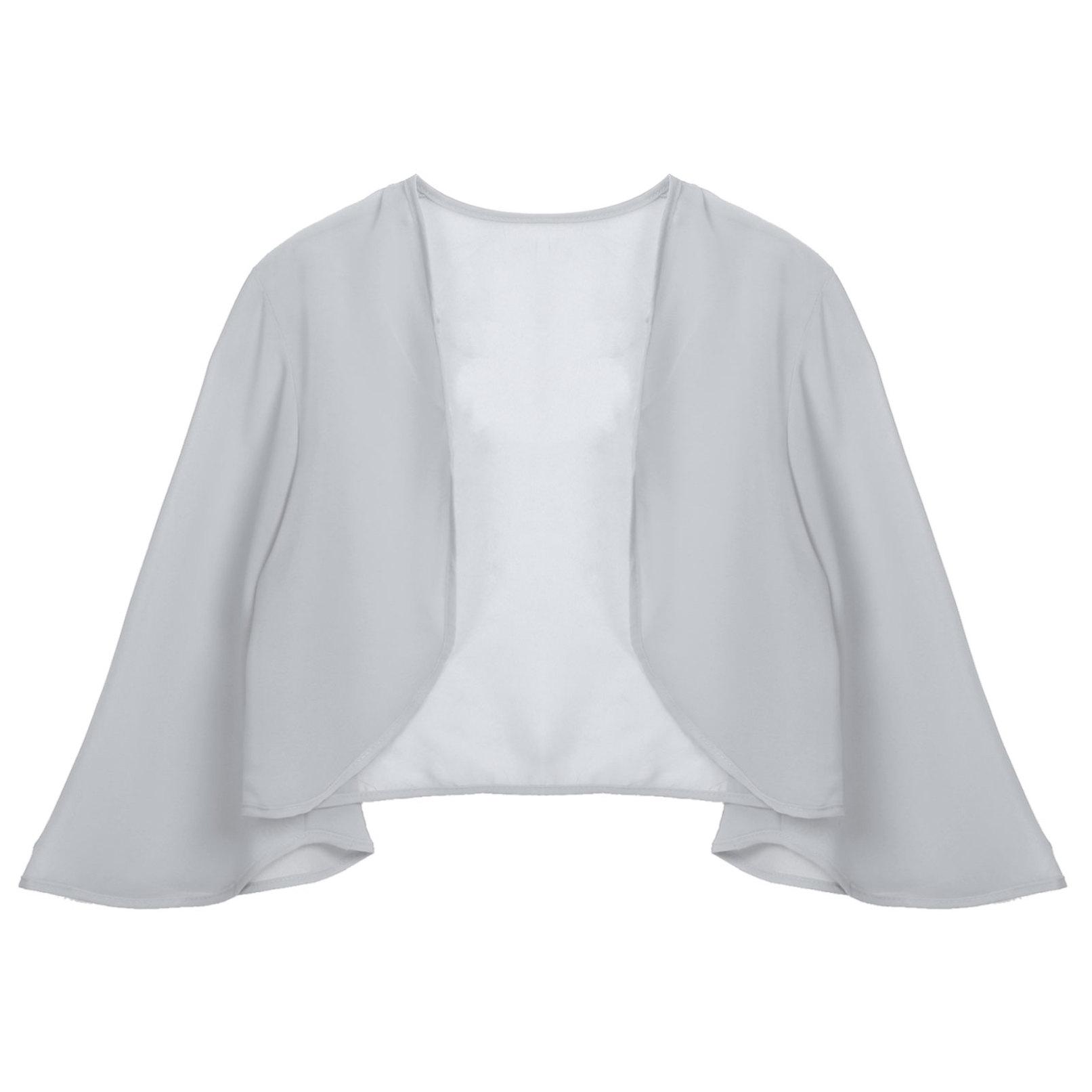 Damen-Bolero-Achselzucken mit 3/4-Ärmeln, durchscheinendem, weichem Chiffon, vorne offen, Jacke, Strickjacke, Vertuschungen XL von Joom DACH
