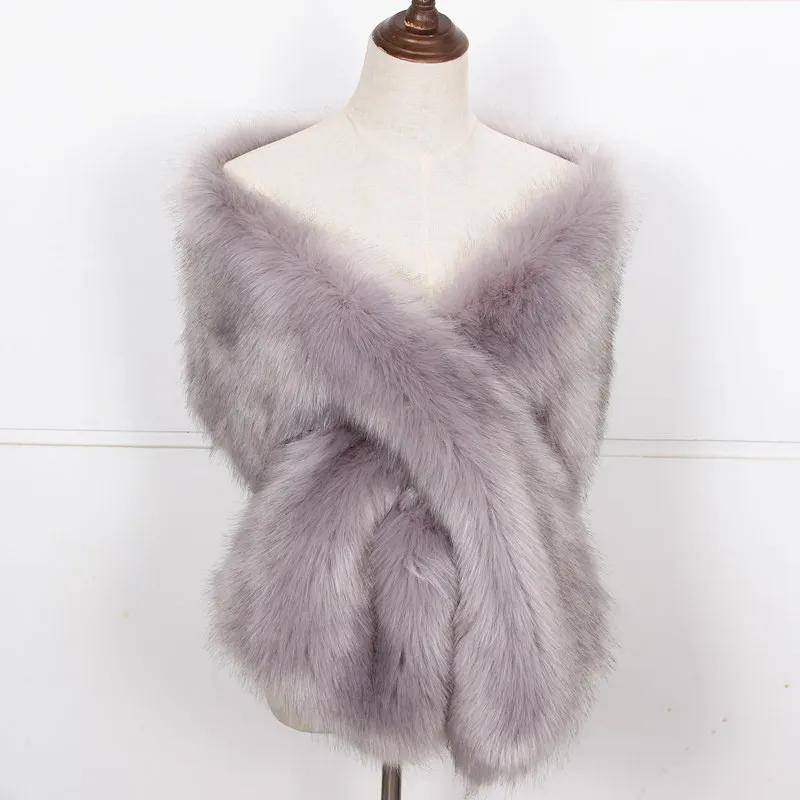 Damen Bolero Brautschal Kunstpelz Wickeltuch Hochzeitsumhang Winter Elfenbein Mantel Abendkleider Kunstpelz Schal Pelzumhang von Joom DACH