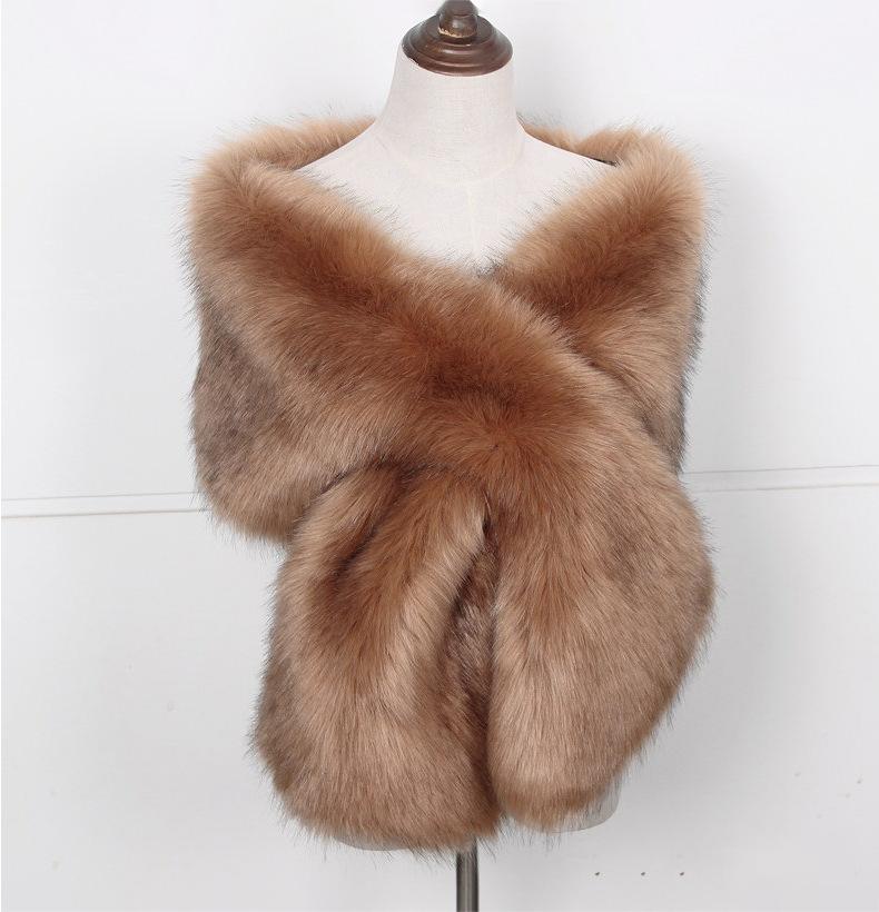 Damen Bolero Brautschal Kunstpelz Wickeltuch Hochzeitsumhang Winter Elfenbein Mantel Abendkleider Kunstpelz Schal Pelzumhang von Joom DACH